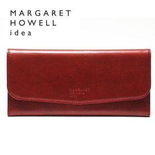 マーガレットハウエル(MARGARET HOWELL)の《マーガレットハウエル》新品 薄型 レザーかぶせ式長財布 ウォレット 赤茶(財布)