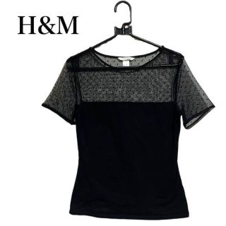 エイチアンドエム(H&M)の★☆H&M ★☆シースルー　ドット　Tシャツ　黒　可愛い　お洒落トップス(Tシャツ(半袖/袖なし))