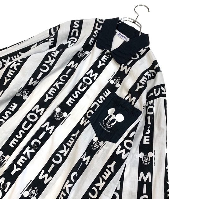 Santa Monica(サンタモニカ)の90s ビンテージ 希少 ポピンズ ロングシャツ モノトーン ミッキー 日本製 メンズのトップス(シャツ)の商品写真