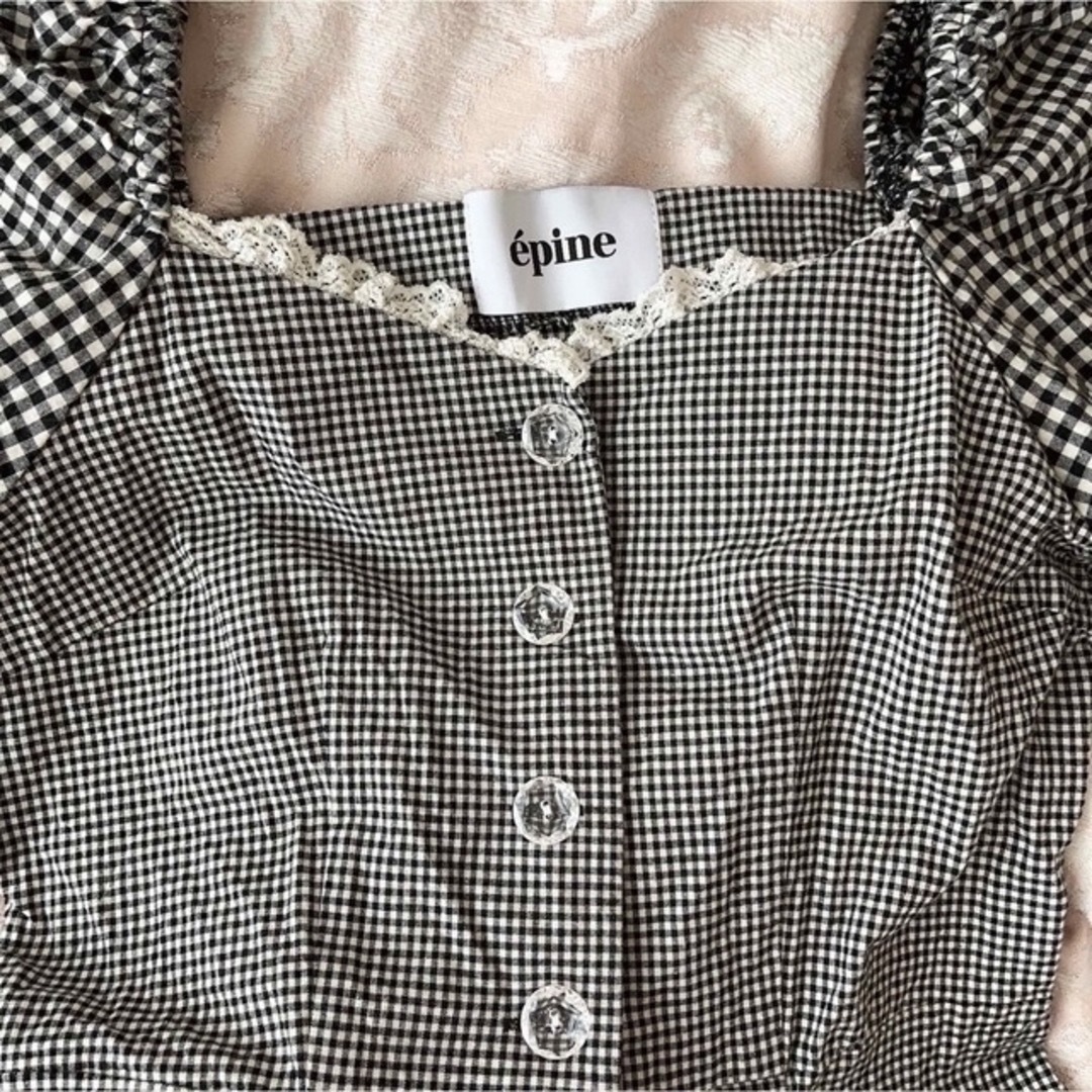 épine(エピヌ)のepine♡lace mini rompers gingham レディースのパンツ(オールインワン)の商品写真