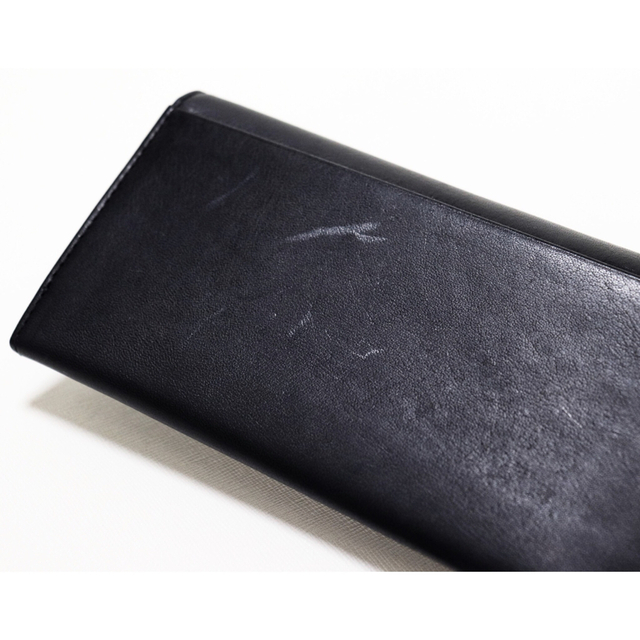 MARGARET HOWELL(マーガレットハウエル)の《マーガレットハウエル》新品 薄型 レザーかぶせ式長財布 ウォレット 紺 レディースのファッション小物(財布)の商品写真