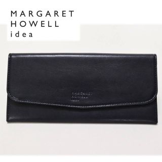 マーガレットハウエル(MARGARET HOWELL)の《マーガレットハウエル》新品 薄型 レザーかぶせ式長財布 ウォレット 紺(財布)