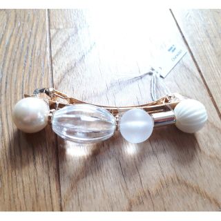 【新品　ビーズバレッタ】(バレッタ/ヘアクリップ)