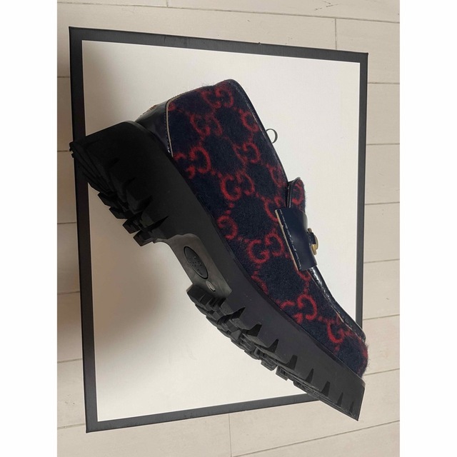 Gucci - グッチ ホースビットローファー GG柄 ビー BEE 8 1回履き