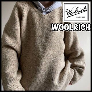 ウールリッチ(WOOLRICH)の激レア 90s ウールリッチ ニット セーター ベージュ ゆるだぼ 春秋 古着(ニット/セーター)
