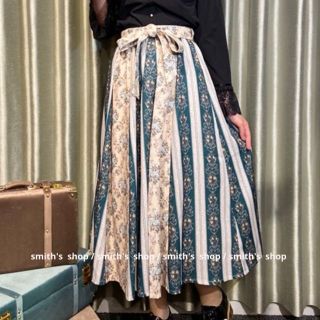 アクシーズファム(axes femme)のaxes femme オーナメント×花柄切替スカート(ロングスカート)