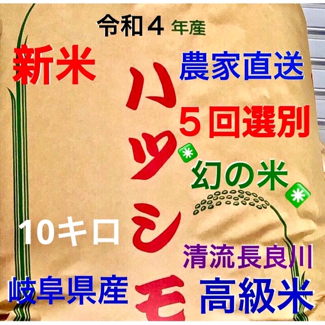 ✳️令和４年産✳️５回色彩選別・有機肥料・送料無料ハツシモ１０キロ