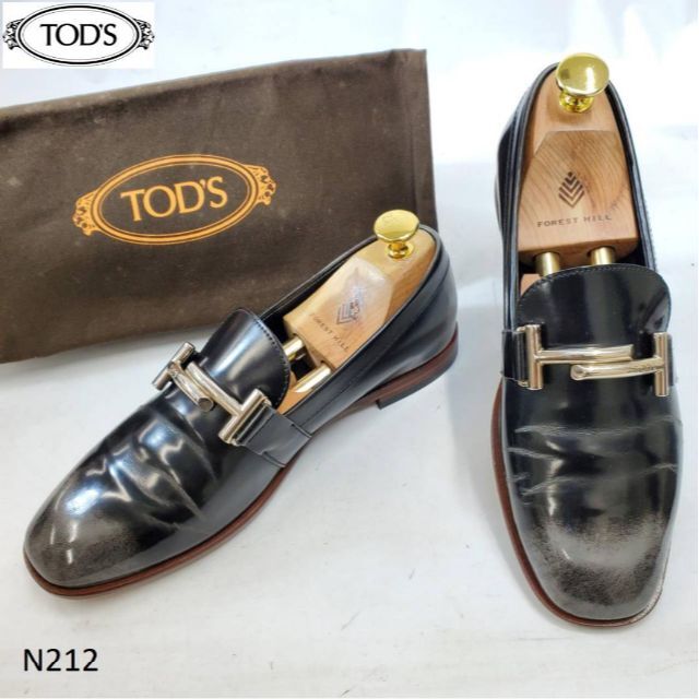 TOD'S(トッズ)のN212　TOD`S トッズ ダブルT ダメージ加工　ブラック　36.5 レディースの靴/シューズ(ローファー/革靴)の商品写真