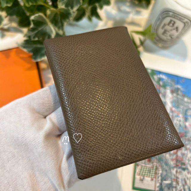 HERMESエルメス カルヴィ U刻印 エトゥープ コインカードケース ミニ財布-