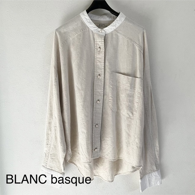 ブランバスクBLANC basque パールボタンシャツ　コットン×リネン | フリマアプリ ラクマ