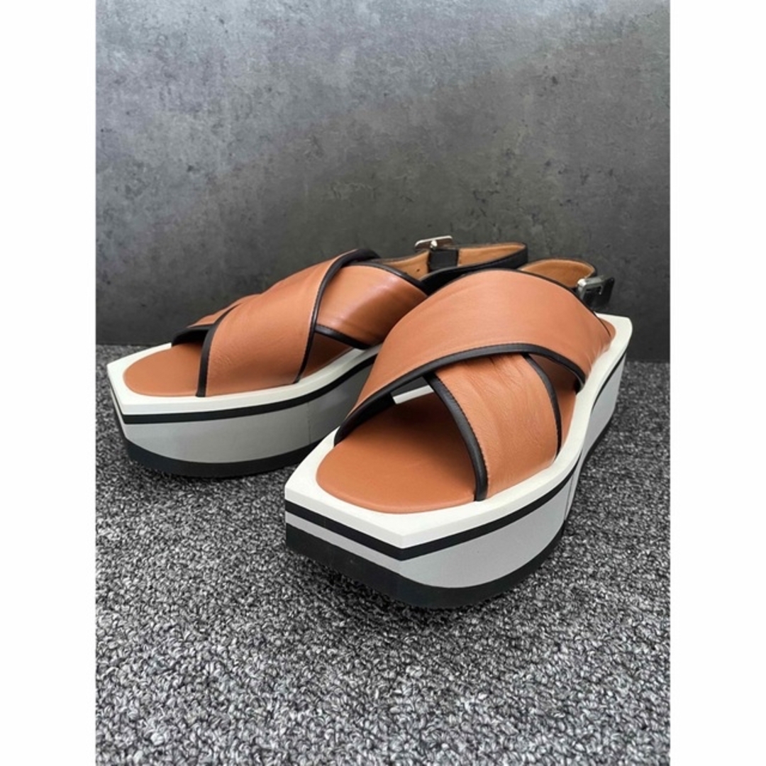 クレジュリー レザー カラーブロックサンダル 新品未使用 36.5レザー