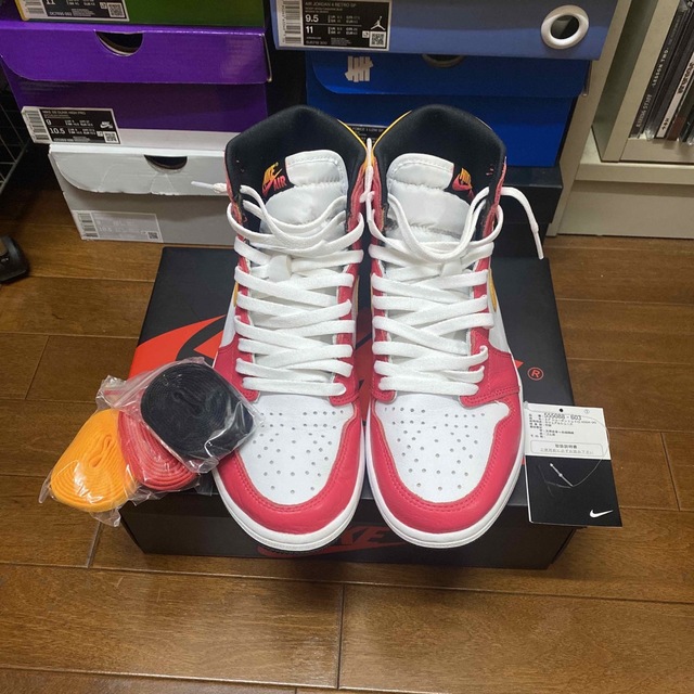 Jordan Brand（NIKE）(ジョーダン)の AIR JORDAN 1 HIGH OG LIGHT FUSION RED メンズの靴/シューズ(スニーカー)の商品写真