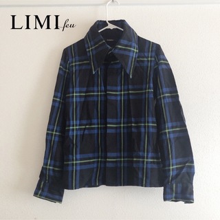 リミフゥ(LIMI feu)の美品 ◇  LIMI Feu  リミフゥ  デザインチェックシャツ  Sサイズ(Tシャツ(長袖/七分))