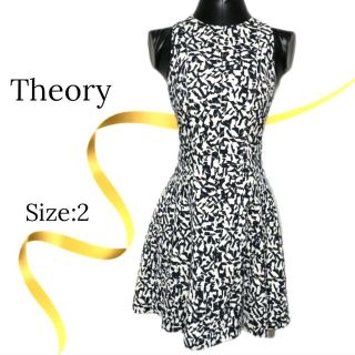 セオリー(theory)の★美品★セオリー　ノースリーブワンピース　コットン　アイレット(ひざ丈ワンピース)