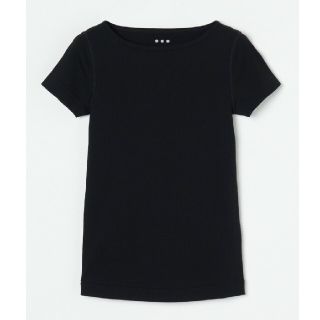 スリードッツ(three dots)のthree dots スリードッツ オーガニックコットン 半袖ジンジャー S 黒(Tシャツ(半袖/袖なし))