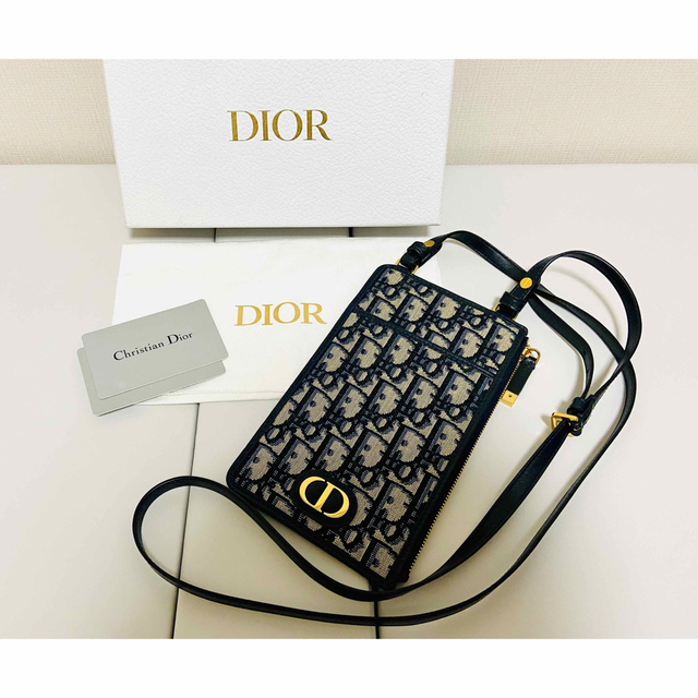 ディオールオブリーク★美品★ Dior ディオール オブリーク フォンホルダー 兼 ウォレット