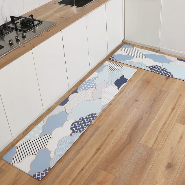キッチンマット 和風 PVC拭ける 台所マット クッション付き 厚さ8ｍｍ 踏み 1