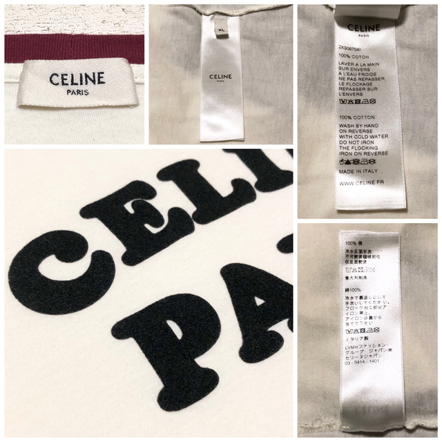 CELINE セリーヌ フロック Tシャツ ロゴ