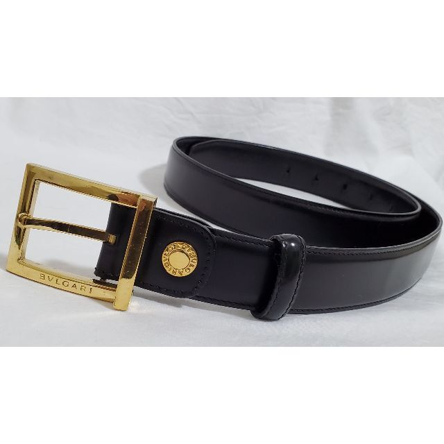 BVLGARI(ブルガリ)スクエアバックル レザーメンズベルト-
