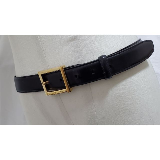 BVLGARI - 正規良 レア ブルガリ ロゴ スクエアバックル レザーベルト