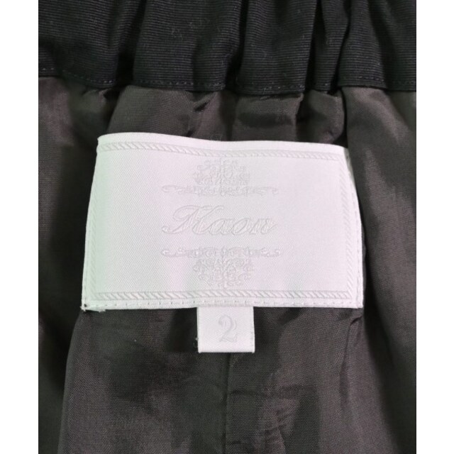 Kaon(カオン)のKaon カオン ロング・マキシ丈スカート 2(M位) 黒x白x茶(総柄) 【古着】【中古】 レディースのスカート(ロングスカート)の商品写真