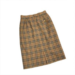 BURBERRY - 美品 バーバリー ノバチェック膝丈スカート 金ボタン