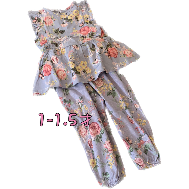 NEXT(ネクスト)の●未使用●1-1.5才　ブルー　フローラル　セットアップ キッズ/ベビー/マタニティのベビー服(~85cm)(ワンピース)の商品写真