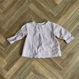 プチバトー(PETIT BATEAU)の【PETIT BATEAU】チェック柄 ブラウス 74cm(シャツ/カットソー)