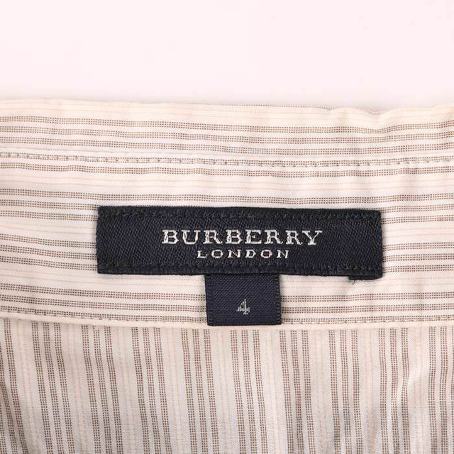 BURBERRY(バーバリー)のバーバリー 半袖ニット 重ね着風 シャツドッキング トップス コットン100% レディース 4サイズ ブラウン BURBERRY レディースのトップス(ニット/セーター)の商品写真