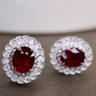 天然 ルビー ダイヤ  ピアス1.63ct k18 ¥