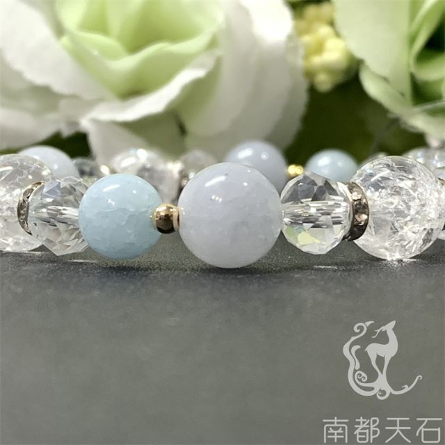 新品特価】アクアマリン☆クラック水晶天然石パワーストーン