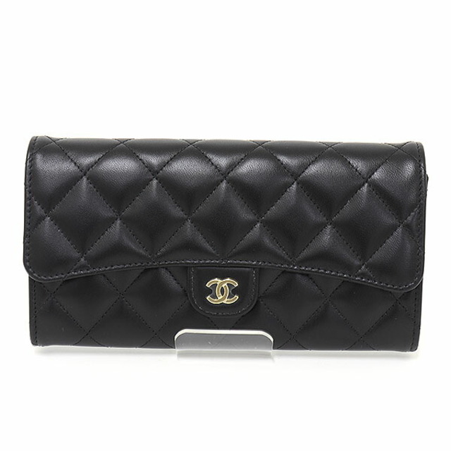 シャネル CHANEL クラシック ロング フラップ ウォレット ブラック