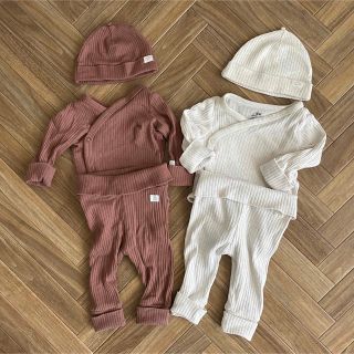 エイチアンドエム(H&M)のBuu様専用【H&Mbaby】ロンパース パンツ 帽子 セット 新生児(ロンパース)