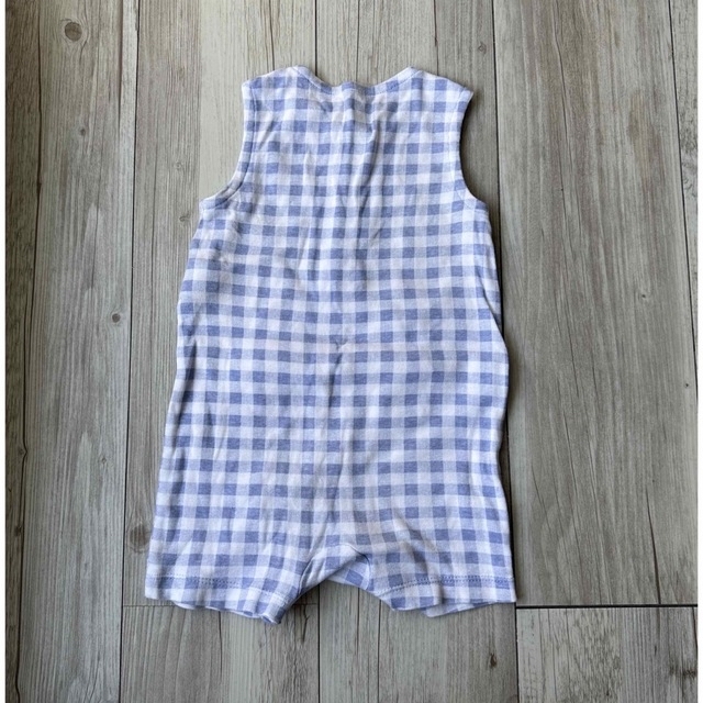 babyGAP(ベビーギャップ)のGAP Baby ロンパース　タンクトップ　水色　チェック柄　 キッズ/ベビー/マタニティのベビー服(~85cm)(ロンパース)の商品写真