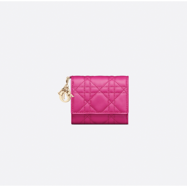 新品【日本限定】ディオール LADY DIOR ロータスウォレット 財布 ピンク財布