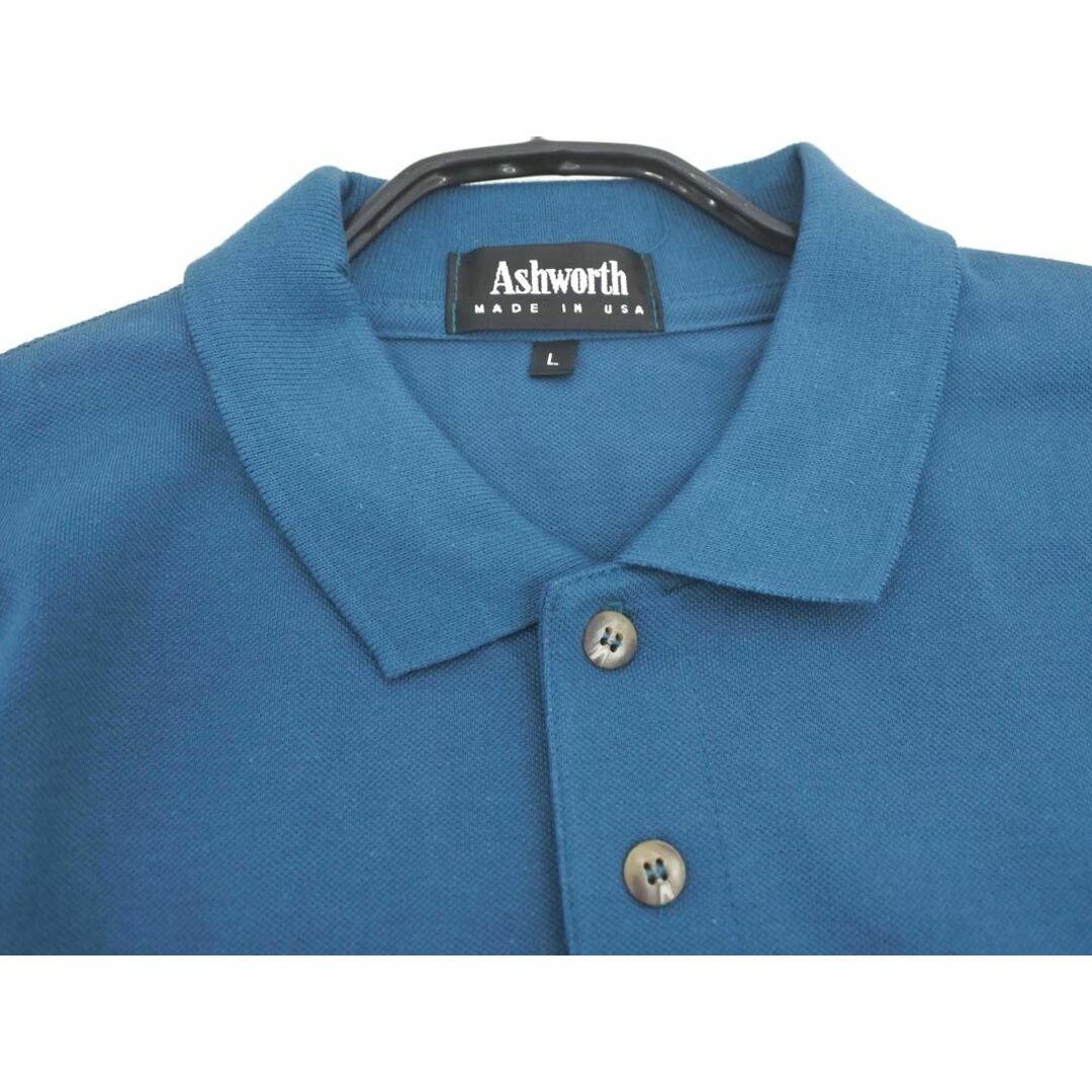 Ashworth(アシュワース)のASHWORTH アシュワース ロゴ 刺繍 ポロシャツ sizeL/青 ■◆ メンズ メンズのトップス(ポロシャツ)の商品写真