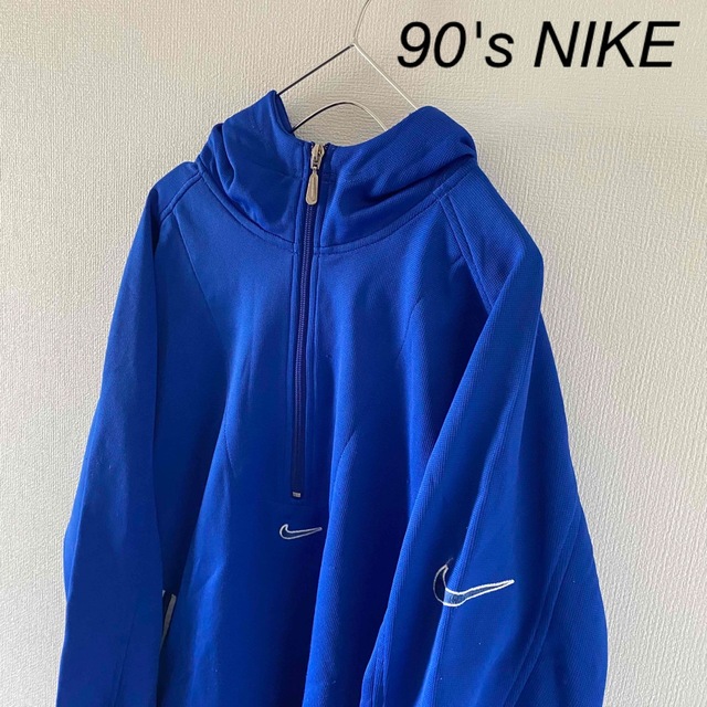 90'sNIKEナイキトラックジャケットジャージxlブルー青メンズ長袖パーカー