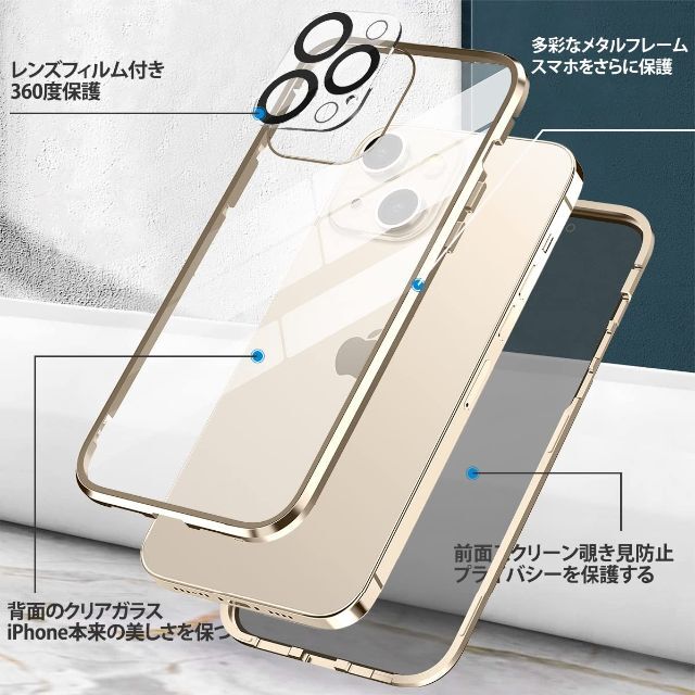 iPhone 14 Pro Max 用 ケース 覗き見防止 「ロック式」 「レン 5