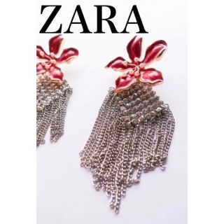 ザラ(ZARA)の匿名配送　新品　ZARA 立体ビジュー　大　ピアス　ラインストーン　ガラス加工(ピアス)