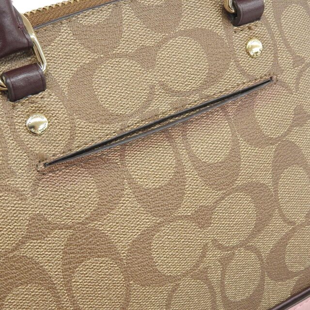 COACH(コーチ)の【本物保証】 超美品 コーチ COACH ミニ シエラ サッチェル  2WAYバッグ ハンドバッグ ショルダーバッグ 斜め掛け ブラウン ピンク F57493 レディースのバッグ(ハンドバッグ)の商品写真