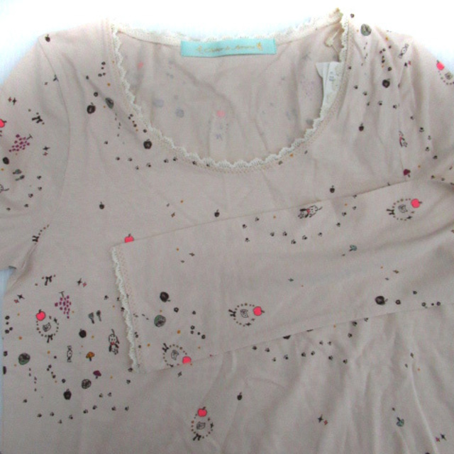 シェリーラファム Tシャツ カットソー レース M マルチカラー ピンクベージュ レディースのトップス(Tシャツ(長袖/七分))の商品写真