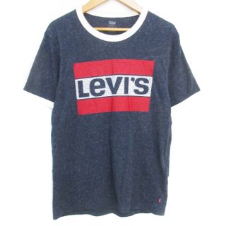 リーバイス(Levi's)のリーバイス Tシャツ カットソー 半袖 ラウンドネック XS 紺 白 /FF16(Tシャツ/カットソー(半袖/袖なし))