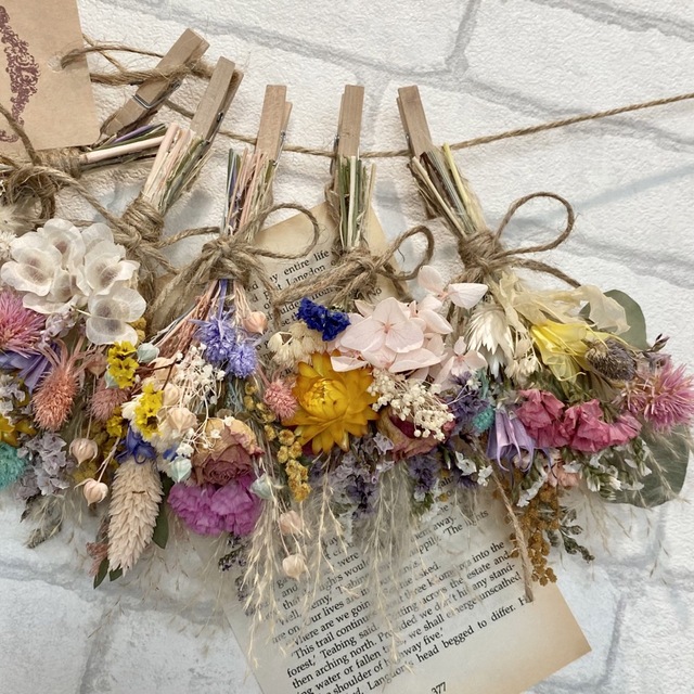 ドライフラワー スワッグ ガーランド❁845カラフル 母の日 プレゼント 花束