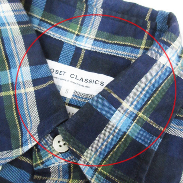 other(アザー)のクローゼットクラシックス シャツ 半袖 チェック柄 S 紺 白 /FF35 メンズのトップス(シャツ)の商品写真