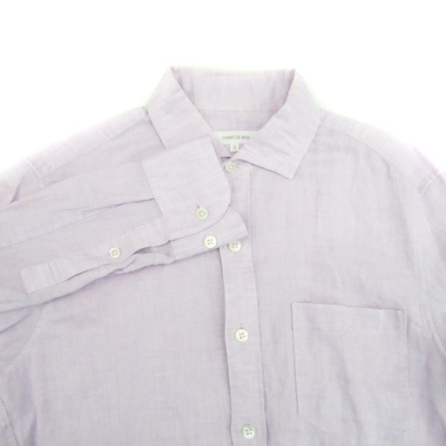 COMME CA MEN(コムサメン)のコムサメン カジュアルシャツ 長袖 無地 リネン S 紫 パープル ■MO メンズのトップス(シャツ)の商品写真