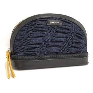 DIESEL - DIESEL ポーチ クラッチバッグ デニム ブラック ブルー DIESEL - DIESEL ポーチ クラッチバッグ デニム ブラック ブルー