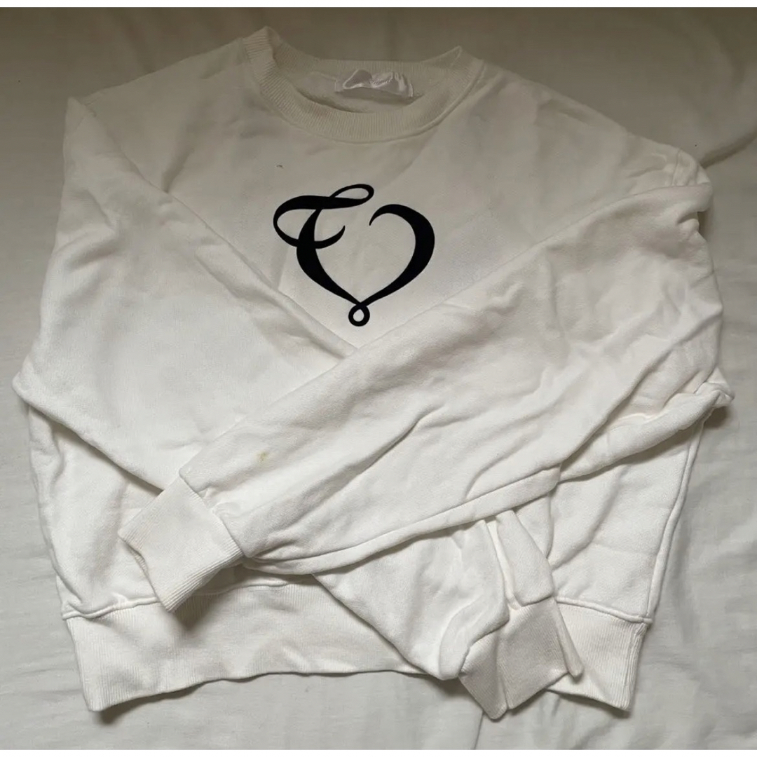 the virgins heart velvet logo sweat 白-