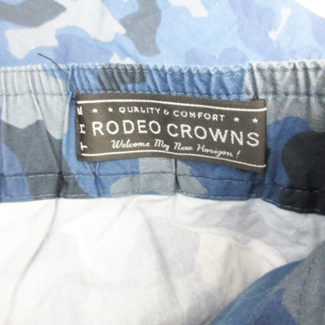 RODEO CROWNS(ロデオクラウンズ)のロデオクラウンズ ショートパンツ 短パン 迷彩柄 カモフラ柄 L ブルー 青 レディースのパンツ(ショートパンツ)の商品写真