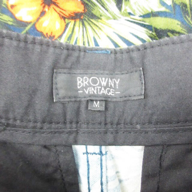 BROWNY(ブラウニー)のブラウニー VINTAGE ショートパンツ 短パン ボタニカル柄 M 紺 メンズのパンツ(ショートパンツ)の商品写真