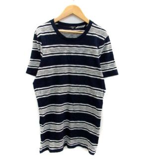 デンハム(DENHAM)のデンハム Tシャツ カットソー 半袖 ボーダー柄 XS 紺 オフホワイト(Tシャツ/カットソー(半袖/袖なし))